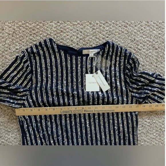 ANTHROPOLOGIE NWT Flat White Sequins Bling Cocktail Party A-Line Dress Size S - Picture 6 of 9